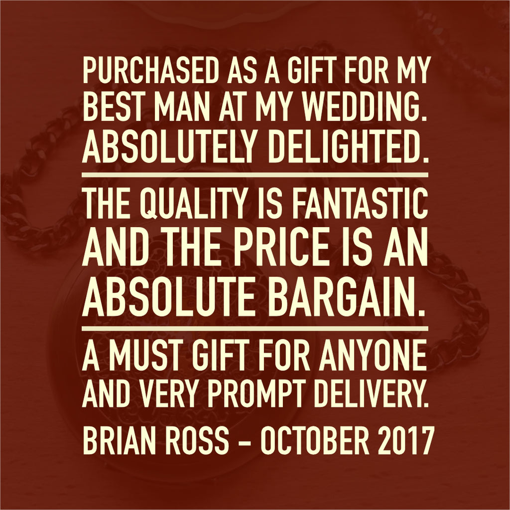 Engraved Steampunk pocket watch & Rosewood presentation box