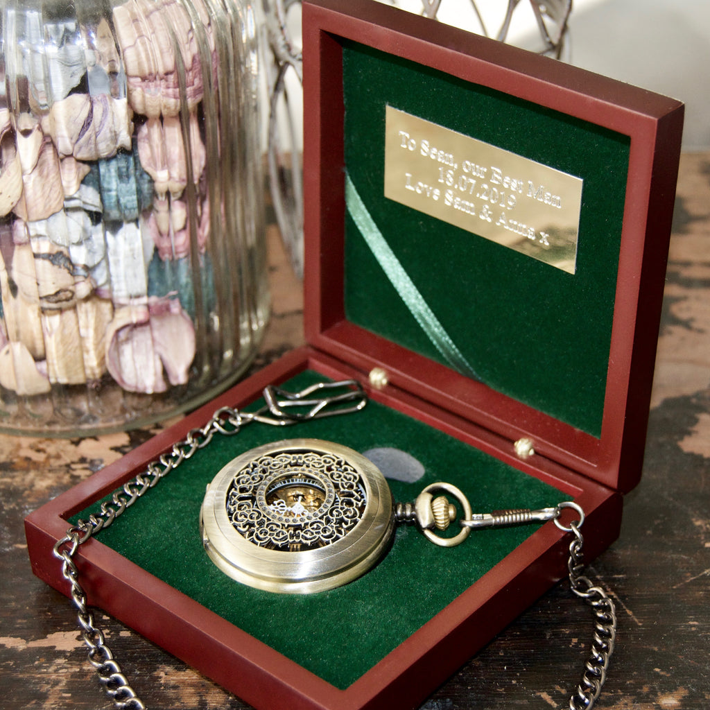 Engraved Steampunk pocket watch groomsmen gift Watches For Weddings