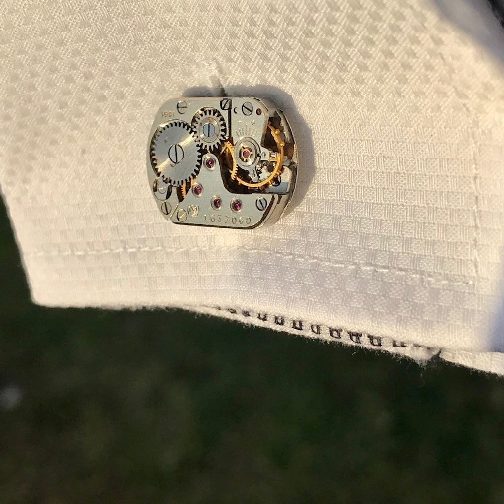 Steampunk cufflinks groomsmen gifts sleeve