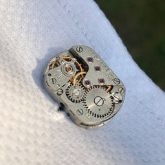 Steampunk cufflinks groomsmen gifts close up