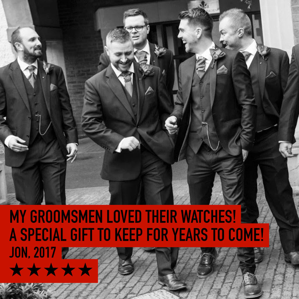 Engraved Gunmetal pocket watch Rosewood presentation box